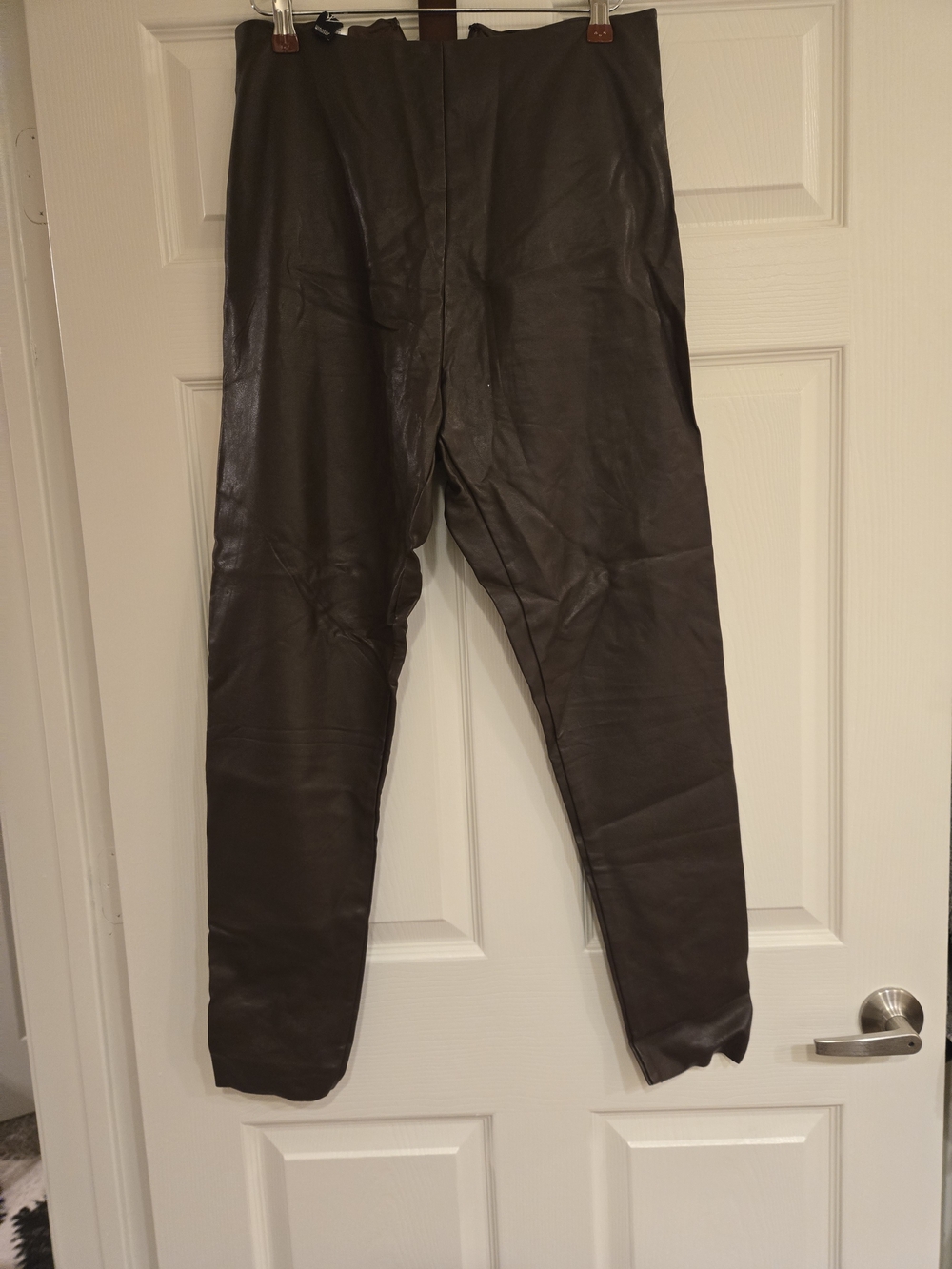 Windsor Faux Leather Skinny Pants in Dark Brown
